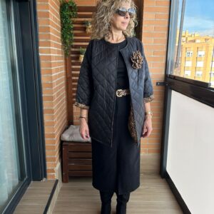 CHAQUETA ACOLCHADA PRINT NEGRA