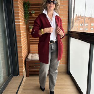 CARDIGAN BOTONES BURDEOS