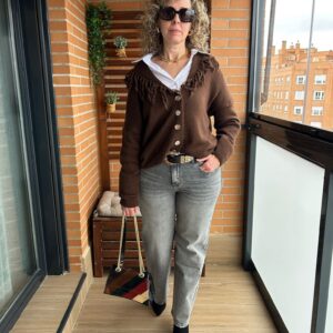 CARDIGAN FLECOS CHOCOLATE